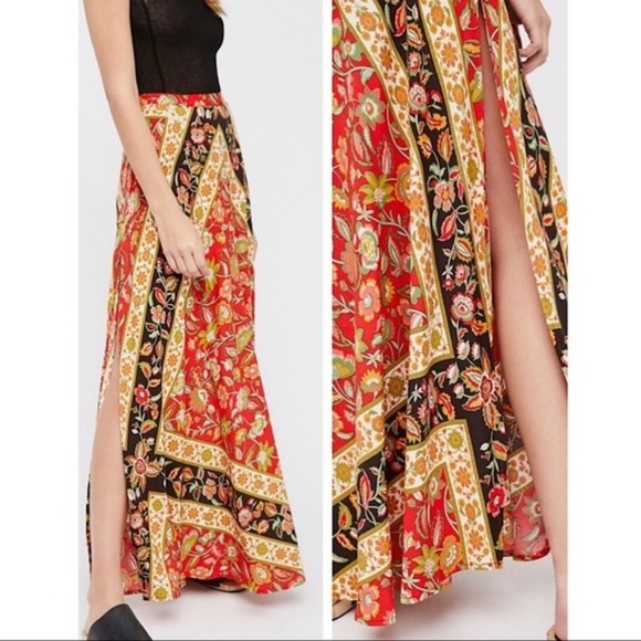 NWT Spell & Gypsy Designs Lolita Split Maxi Skirt Campfire - Picture 2 of 11